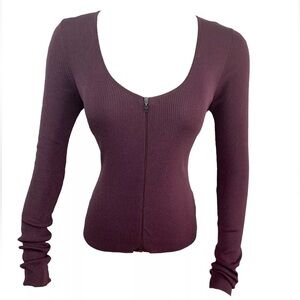 Chanel 2002 Long Sleeve Zip Up with CC charm